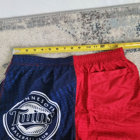 Minnesota Twins Mens Large Swimming Trunks w/ Lining Baseball Club MLB Red Blue - Picture 8 of 10